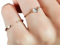 Minimalistyczny pierścionek obrączka z diamentami 0,01ct – złoto 585 żółte, białe lub różowe | Ręcznie robiony