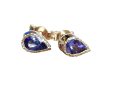kolczyki z tanzanitami w kształcie kropli złoto pr. 585
