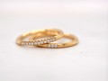 Ręcznie Robiona Okrągła 2mm  Obrączka Z  Brylantami  Złoto pr. 585