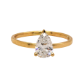 Pierścionek zaręczynowy z diamentem laboratoryjnym 1ct w kształcie łezki – złoto 585, ręcznie robiony, gotowy do wysyłki